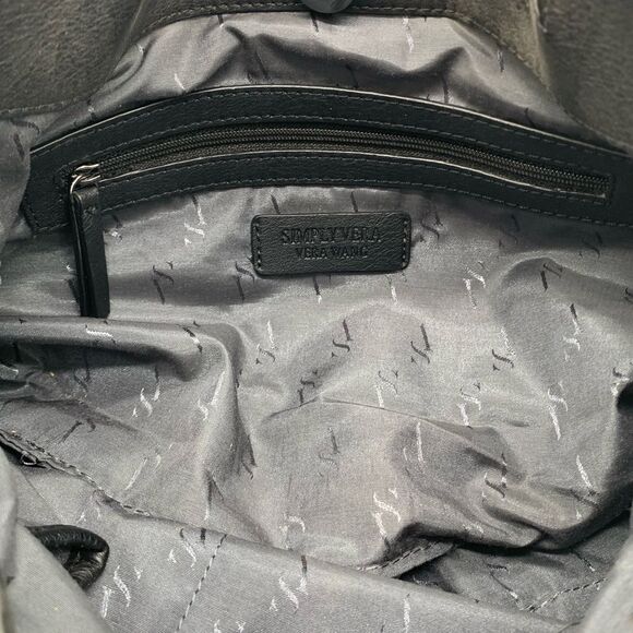 SIMPLY Vera VERA WANG charcoal silver hobo bag chain strap purse handbag - Picture 9 of 9